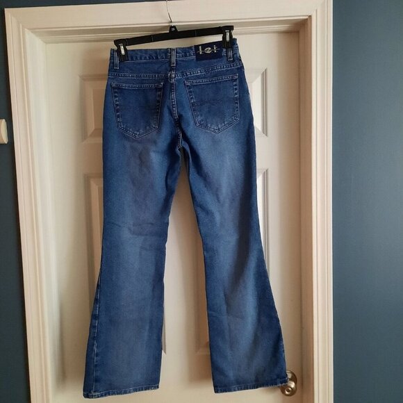 Vtg L.E.I. Flare Jeans Womens‎ 7 High Rise Bell Bottom 90s Y2K Boho Festival - Picture 1 of 13